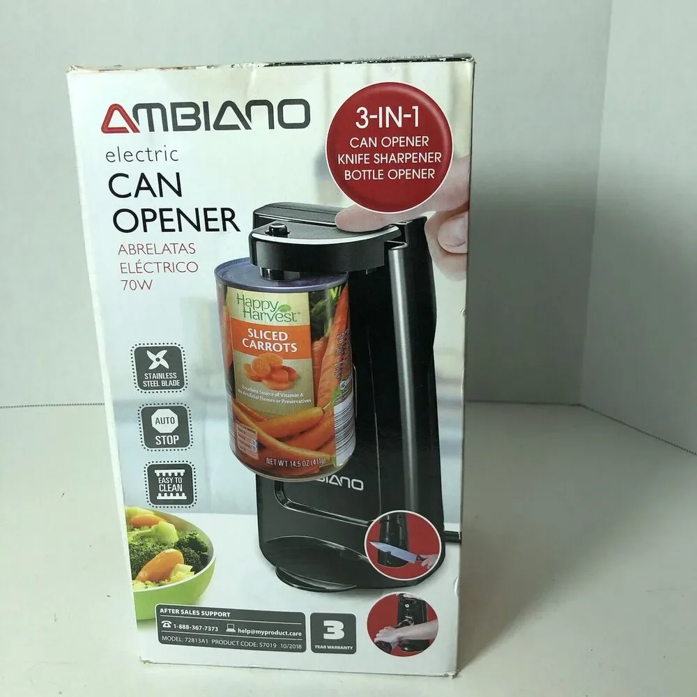 Ambiano‎ Electric Can Opener 3 in 1 Opener Sharpener Model 72813A1 Steel F3